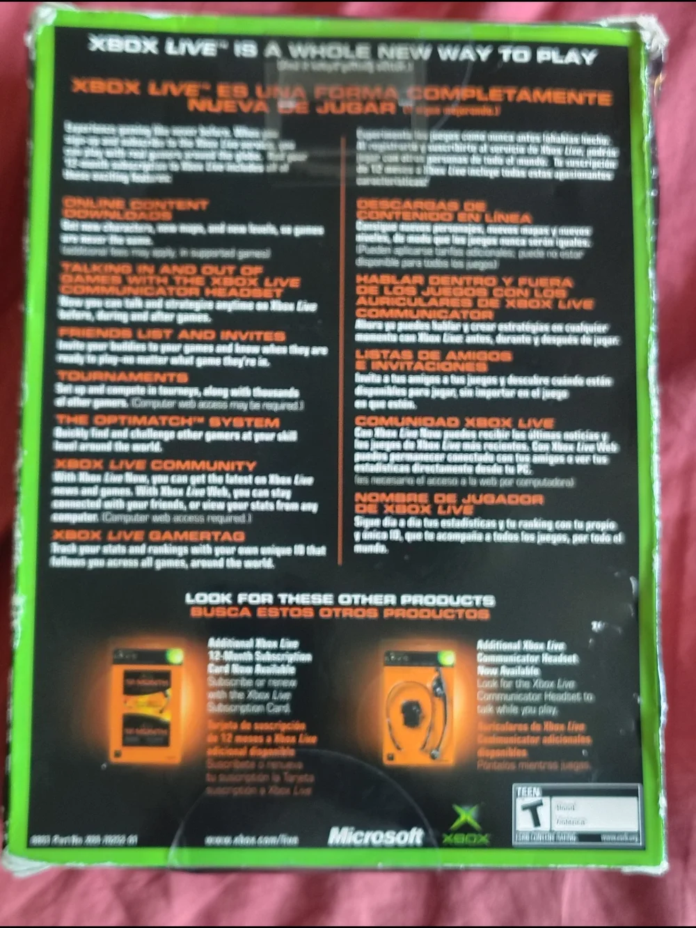 Microsoft Xbox Live Box Back - Black & Green Accents